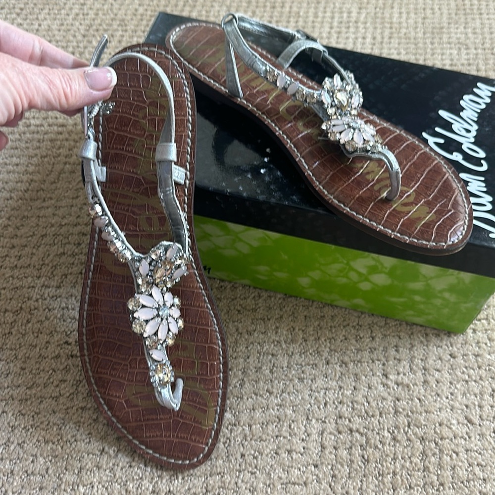 Sam Edelman Garden Silver Sandals size 11